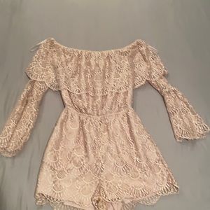 dusty pink long sleeve romper
